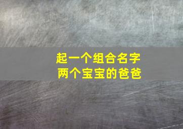 起一个组合名字 两个宝宝的爸爸